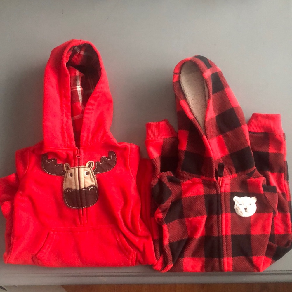 Carter’s 3 month lot plaid moose bear